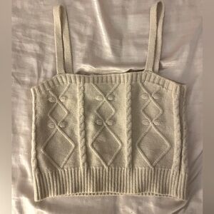 size small tan sweater material crop top! super cute and soft